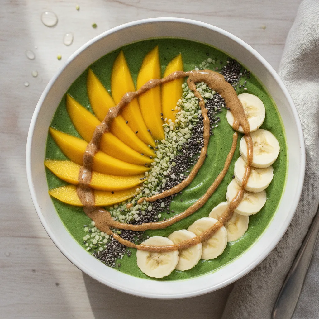 Green energy smoothie bowl